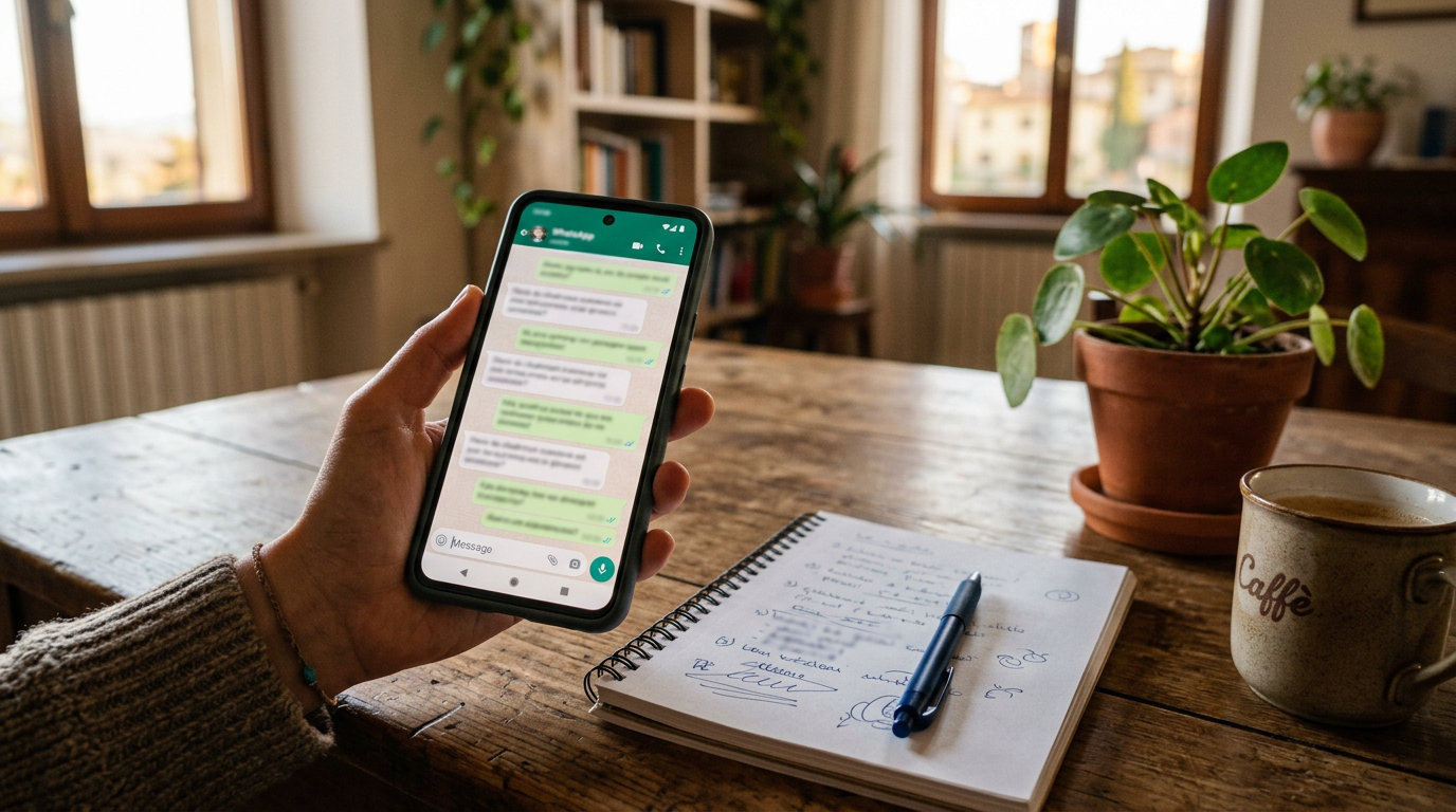 Conversazione WhatsApp di editing del preventivo: modifica prezzo, aggiungi voce, sconto 10%