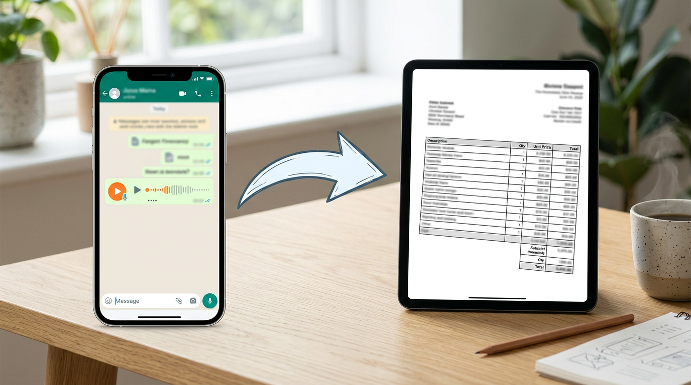 Da messaggio vocale a voci professionali del preventivo: la trasformazione automatica